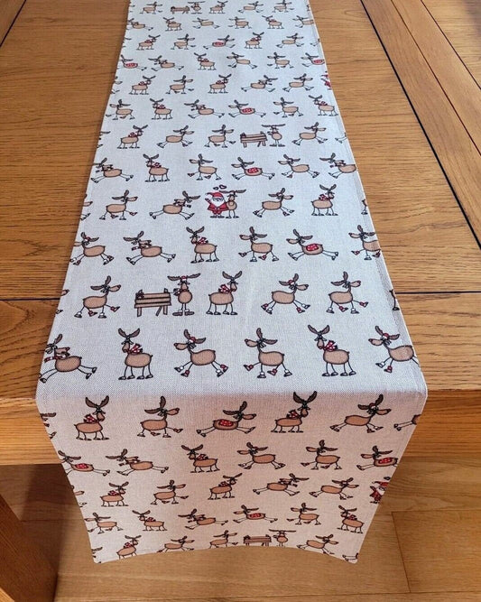 Santa Rudolph Christmas Table Runner - CushionCoverAndDecor