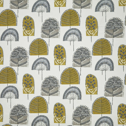 Scandi Wood Trees Cushion Cover Ochre Grey Design , Decorative Pillow Cover 10" 12" 14" 16" 17" 18" 20" 22" 24" 26" 100% Cotton Handmade - CushionCoverAndDecor