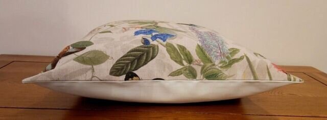 Secret Garden Cushion Cover , Floral Butterfly Linen Look Pillow Cover 10" 12" 14" 16" 17" 18" 20" 22" 24" 26" - CushionCoverAndDecor