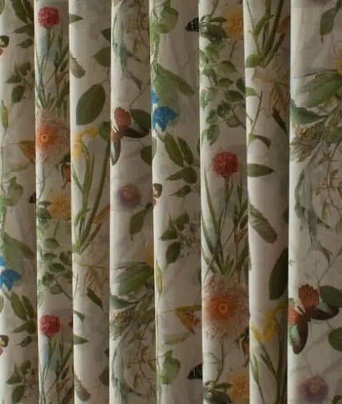 Secret Garden Window Curtain , Made to Measure Curtains , Floral Butterfly Window Valance Curtain , Pencil Pleat Curtain , Unlined - CushionCoverAndDecor