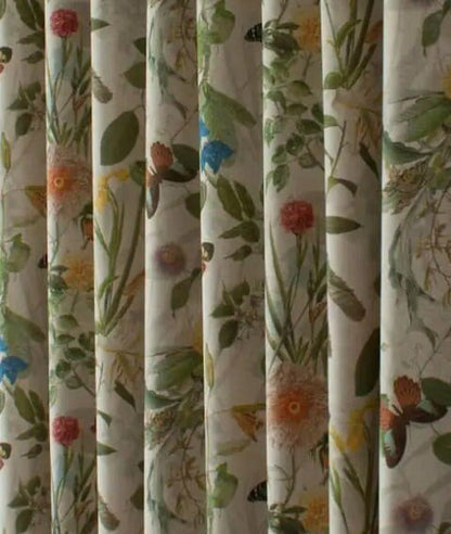 Secret Garden Window Curtain , Made to Measure Curtains , Floral Butterfly Window Valance Curtain , Pencil Pleat Curtain , Unlined - CushionCoverAndDecor