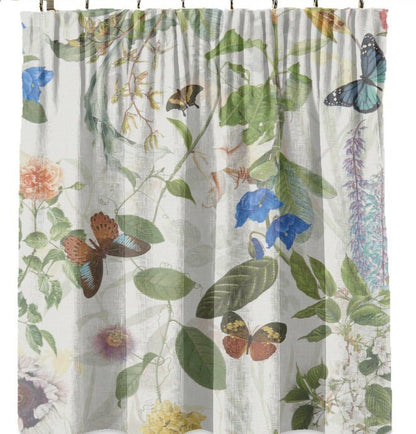 Secret Garden Window Curtain , Made to Measure Curtains , Floral Butterfly Window Valance Curtain , Pencil Pleat Curtain , Unlined - CushionCoverAndDecor