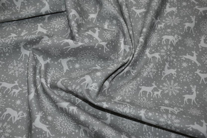 Silver Christmas Reindeer Tablecloth Available In Many Sizes - CushionCoverAndDecor