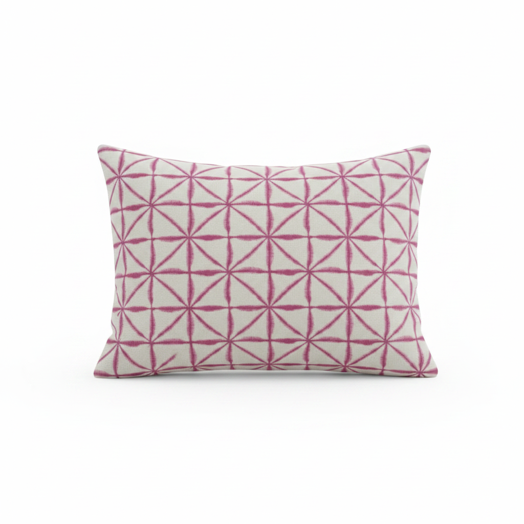 Nussa Pink Raspberry Abstract Geometric Cushion Cover
