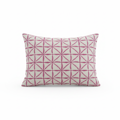 Nussa Pink Raspberry Abstract Geometric Cushion Cover