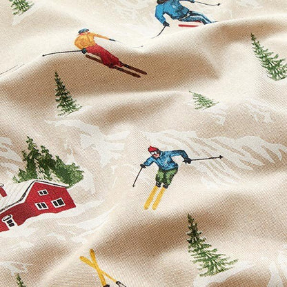 Skiing Landscape Tablecloth , Christmas Ski Tablecloth , Tablecloth UK, Christmas Festive Tablecloth - CushionCoverAndDecor