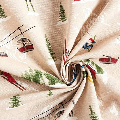 Skiing Landscape Tablecloth , Christmas Ski Tablecloth , Tablecloth UK, Christmas Festive Tablecloth - CushionCoverAndDecor