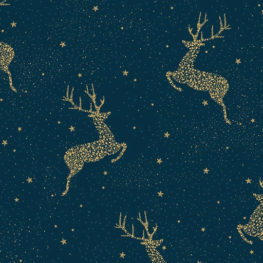 Snowy Reindeer Metallic Christmas Tablecloth Available In Many Sizes - CushionCoverAndDecor