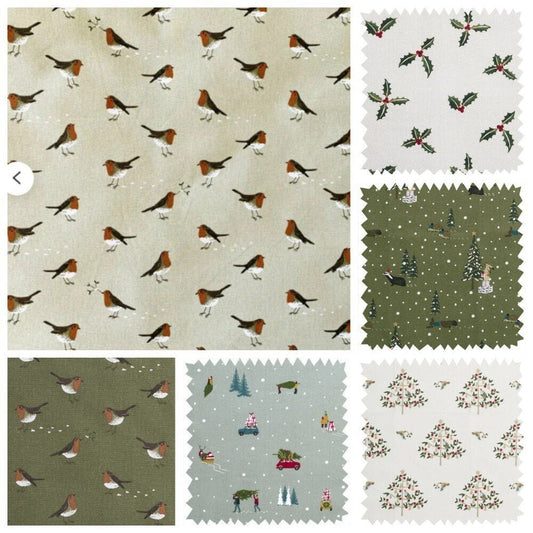 Sophie Allport Christmas Tablecloth , Robin Tablecloth , Festive Forest Tablecloth , Woodland Tablecloth , Holly And Berry Tablecloth UK - CushionCoverAndDecor
