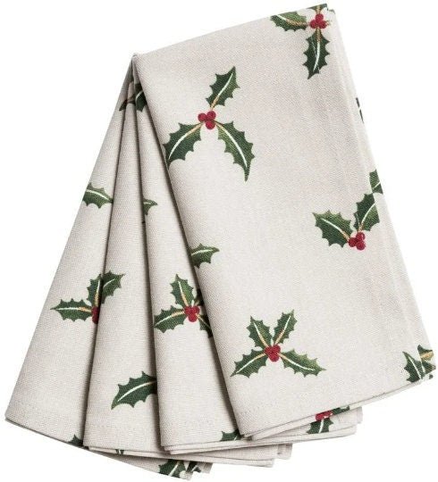 Sophie Allport Fabric Napkins , Christmas Cloth Napkin , Festive Fabric Napkins 100% Cotton Handmade - CushionCoverAndDecor