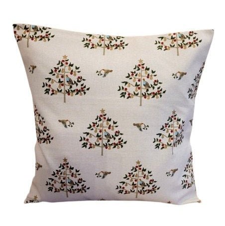 Sophie Allport Partridge Stone Cushion Cover , Christmas Pillow Cover 10" 12" 14" 16" 17" 18" 20" 22" 24" 26" 100% Cotton - CushionCoverAndDecor