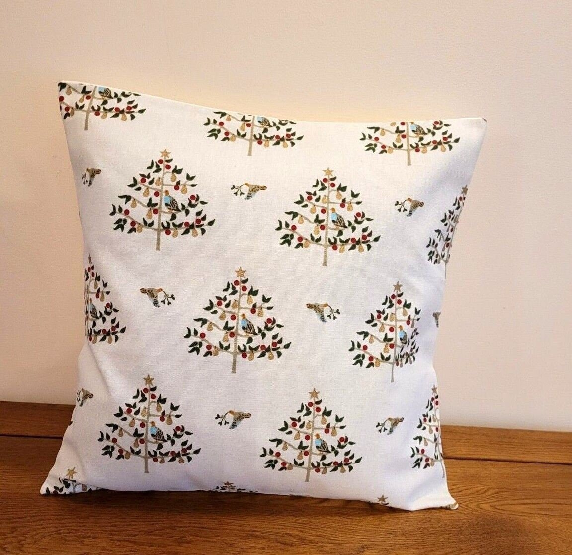 Sophie Allport Partridge Stone Cushion Cover , Christmas Pillow Cover 10" 12" 14" 16" 17" 18" 20" 22" 24" 26" 100% Cotton - CushionCoverAndDecor