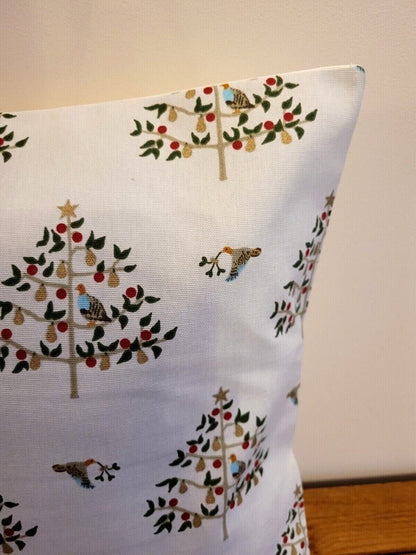 Sophie Allport Partridge Stone Cushion Cover , Christmas Pillow Cover 10" 12" 14" 16" 17" 18" 20" 22" 24" 26" 100% Cotton - CushionCoverAndDecor