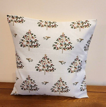 Sophie Allport Partridge Stone Cushion Cover , Christmas Pillow Cover 10" 12" 14" 16" 17" 18" 20" 22" 24" 26" 100% Cotton - CushionCoverAndDecor