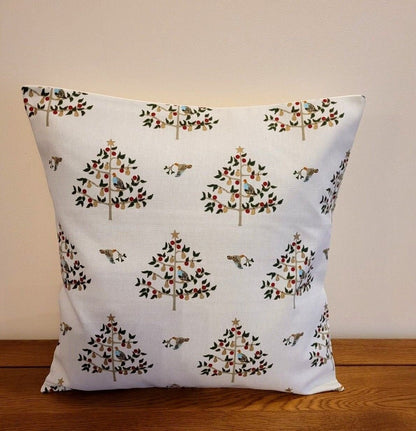 Sophie Allport Partridge Stone Cushion Cover , Christmas Pillow Cover 10" 12" 14" 16" 17" 18" 20" 22" 24" 26" 100% Cotton - CushionCoverAndDecor