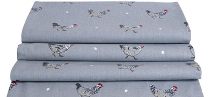 Sophie Allport Table Runner , Sophie Allport Chicken Grey Table Runner , Chicken Easter Table Runner 48" 54" 60" 64" 72" 84" 96" 104" - CushionCoverAndDecor