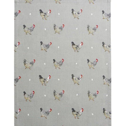 Sophie Allport Table Runner , Sophie Allport Chicken Grey Table Runner , Chicken Easter Table Runner 48" 54" 60" 64" 72" 84" 96" 104" - CushionCoverAndDecor