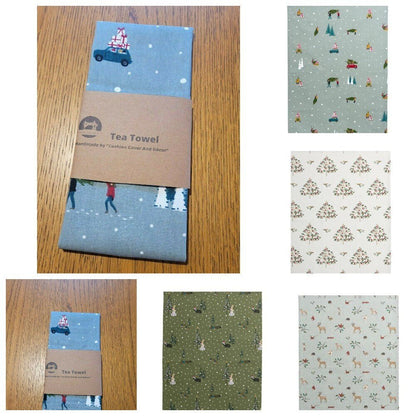 Sophie Allport Tea Towels , Christmas Kitchen Tea Towels - CushionCoverAndDecor