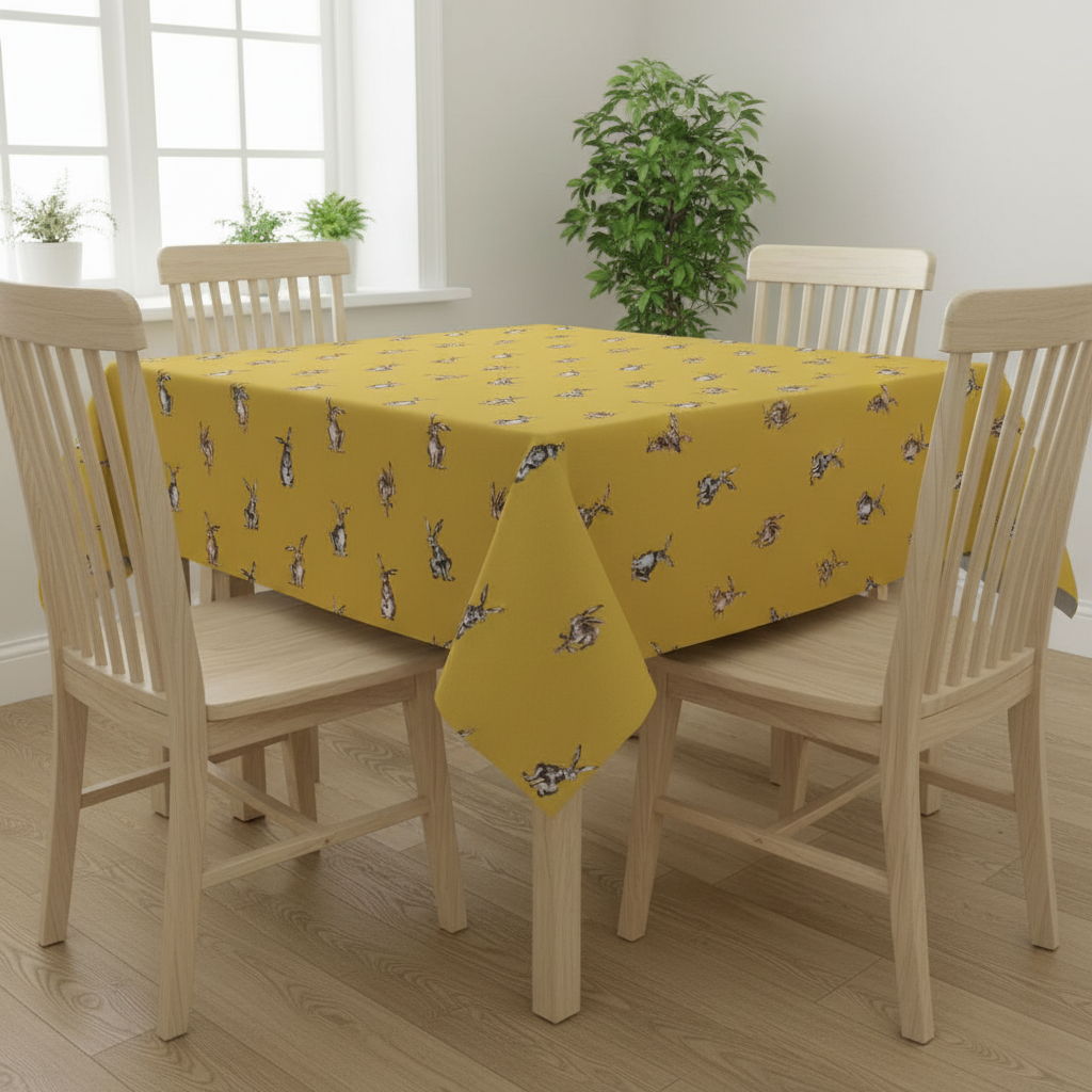 Tischdecke aus grüner Baumwolle mit Hühnermotiv „Cluck Cluck Hens Chicken Capri“
