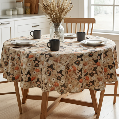 Witches & Pumpkins Halloween Tablecloth