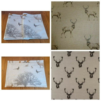 Stags Placemats , Wildlife Placemats , Christmas Fabric Placemats , Christmas Decor 100% Cotton Handmade - CushionCoverAndDecor