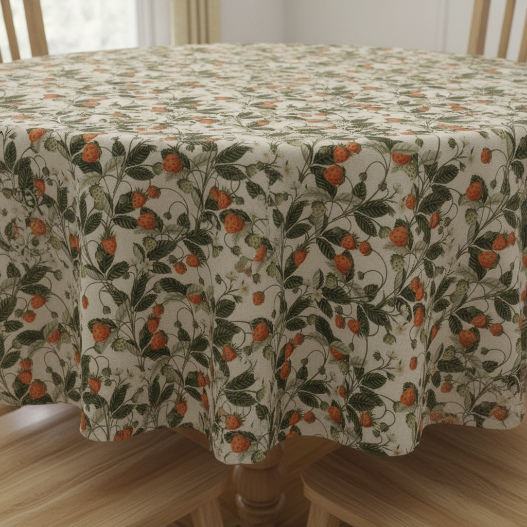 Strawberries Berry Natural Tablecloth