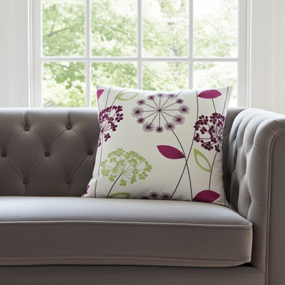 Allium Floral Purple Cushion Cover