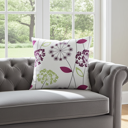 Allium Floral Purple Cushion Cover