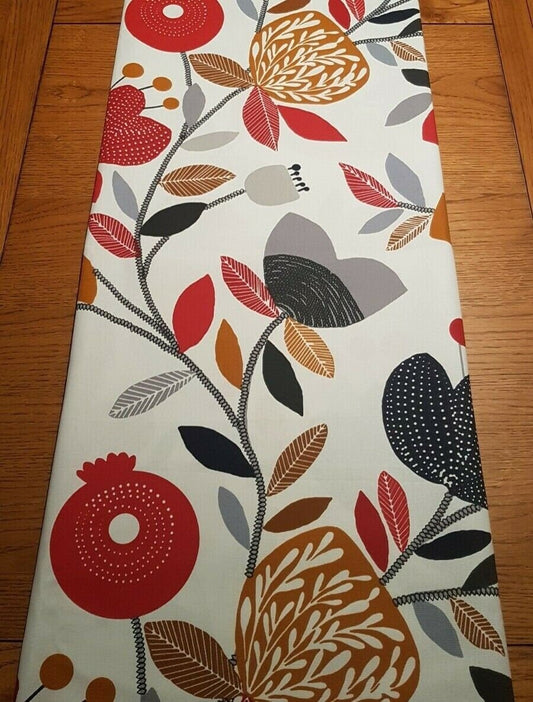 Table Runner 36" 48" 54" 60" 64" 72" 84" 96" 104" ILiv Red Grey Pomegranate Trail Design Lined Handmade 100% Cotton - CushionCoverAndDecor