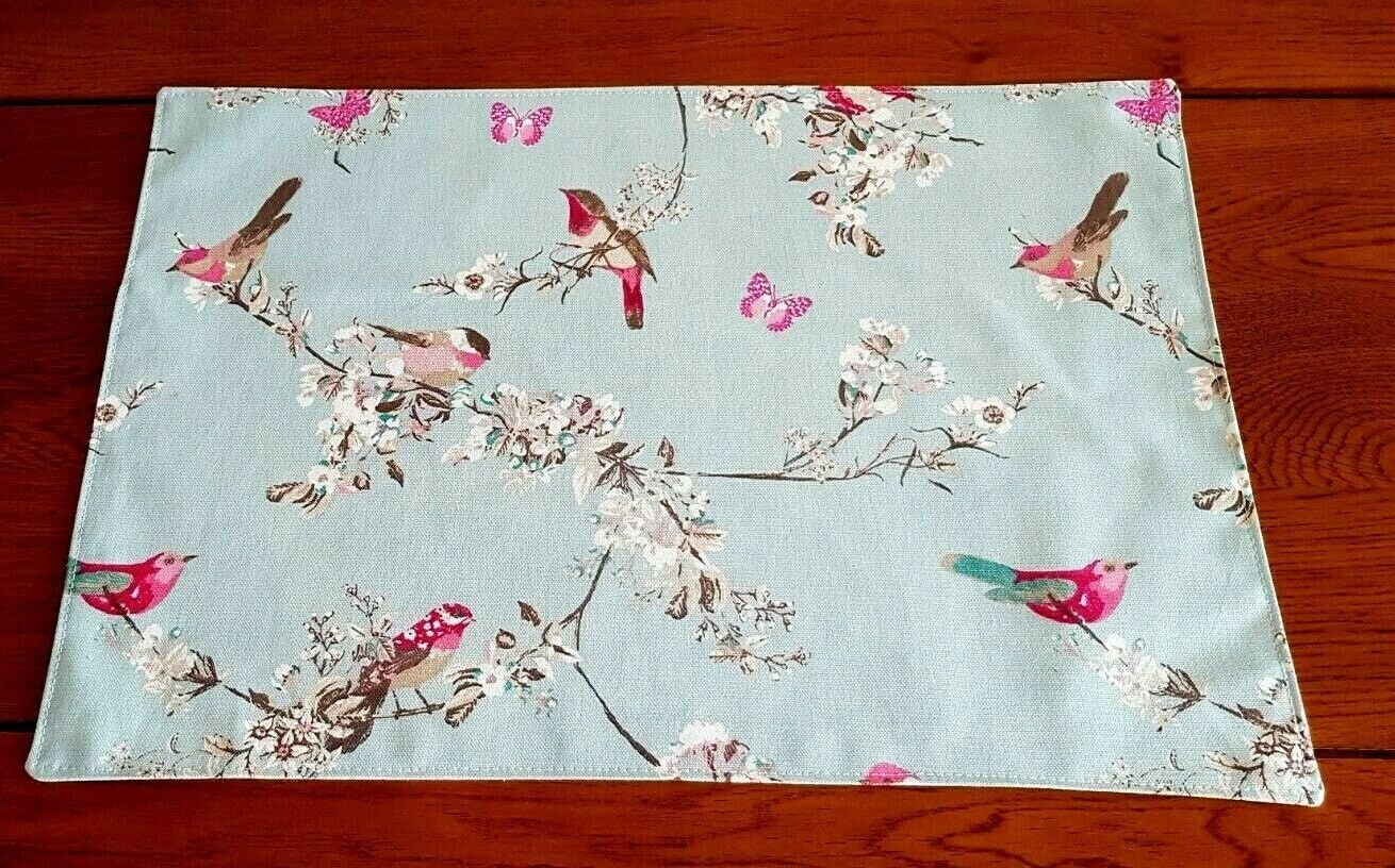 Table Runner Beautiful Birds Floral Blue Pink Design 36" 48" 54" 60" 64" 72" 84" 96" 104" , Blue Pink Table Runner - CushionCoverAndDecor