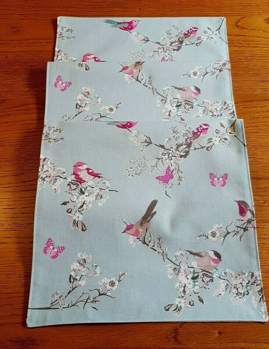 Table Runner Beautiful Birds Floral Blue Pink Design 36" 48" 54" 60" 64" 72" 84" 96" 104" , Blue Pink Table Runner - CushionCoverAndDecor