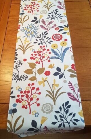 Table Runner Frida Indigo Cranberry Red Floral Berry Leaf Design 36" 48" 54" 60" 64" 72" 84" 96" 104" - CushionCoverAndDecor