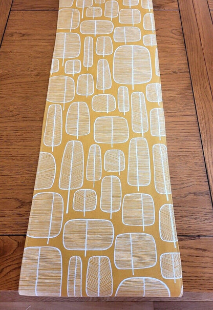 Table Runner MissPrint Little Trees , Yellow Ochre Table Runner , Table Runner UK 36" 48" 54" 60" 64" 72" 84" 96" 104" Handmade 100%Cotton - CushionCoverAndDecor