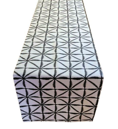 Table Runner , Napkins Nussa Charcoal Black Abstract Geometric Design 36" 48" 54" 60" 64" 72" 84" 96" 104" , Table Runner UK - CushionCoverAndDecor