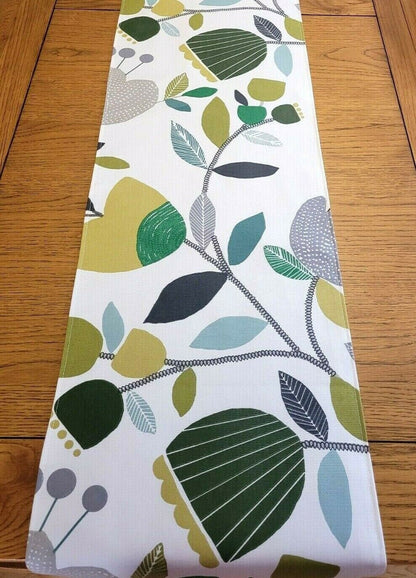 Table Runner Pomegranate Trail Kiwi Green Floral Design 36" 48" 54" 60" 64" 72" 84" 96" 104" Handmade 100% Cotton - CushionCoverAndDecor