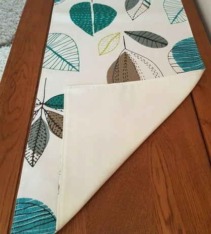 Table Runner Pomegranate Trail Kiwi Green Floral Design 36" 48" 54" 60" 64" 72" 84" 96" 104" Handmade 100% Cotton - CushionCoverAndDecor