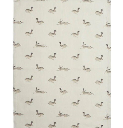 Table Runner Sophie Allport Hare Stone Grey Fabric , Easter Table Runner 48" 54" 60" 64" 72" 84" 96" 104" - CushionCoverAndDecor