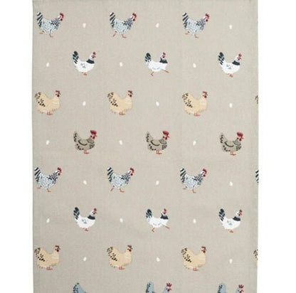 Table Runner Sophie Allport Lay A Little Egg Hen Chicken Fabric , Easter Table Runner 48" 54" 60" 64" 72" 84" 96" 104" - CushionCoverAndDecor