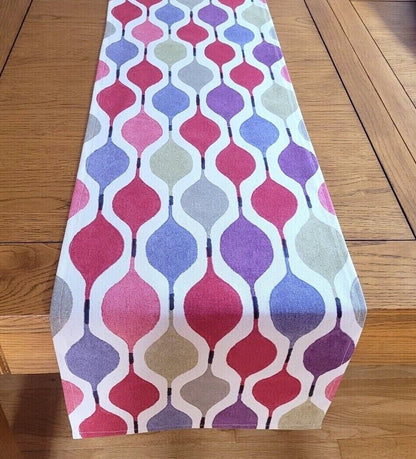 Table Runner Verve Geometric , Red Berry Table Runner , Table Runner UK 36" 48" 54" 60" 64" 72" 84" 96" 104" - CushionCoverAndDecor