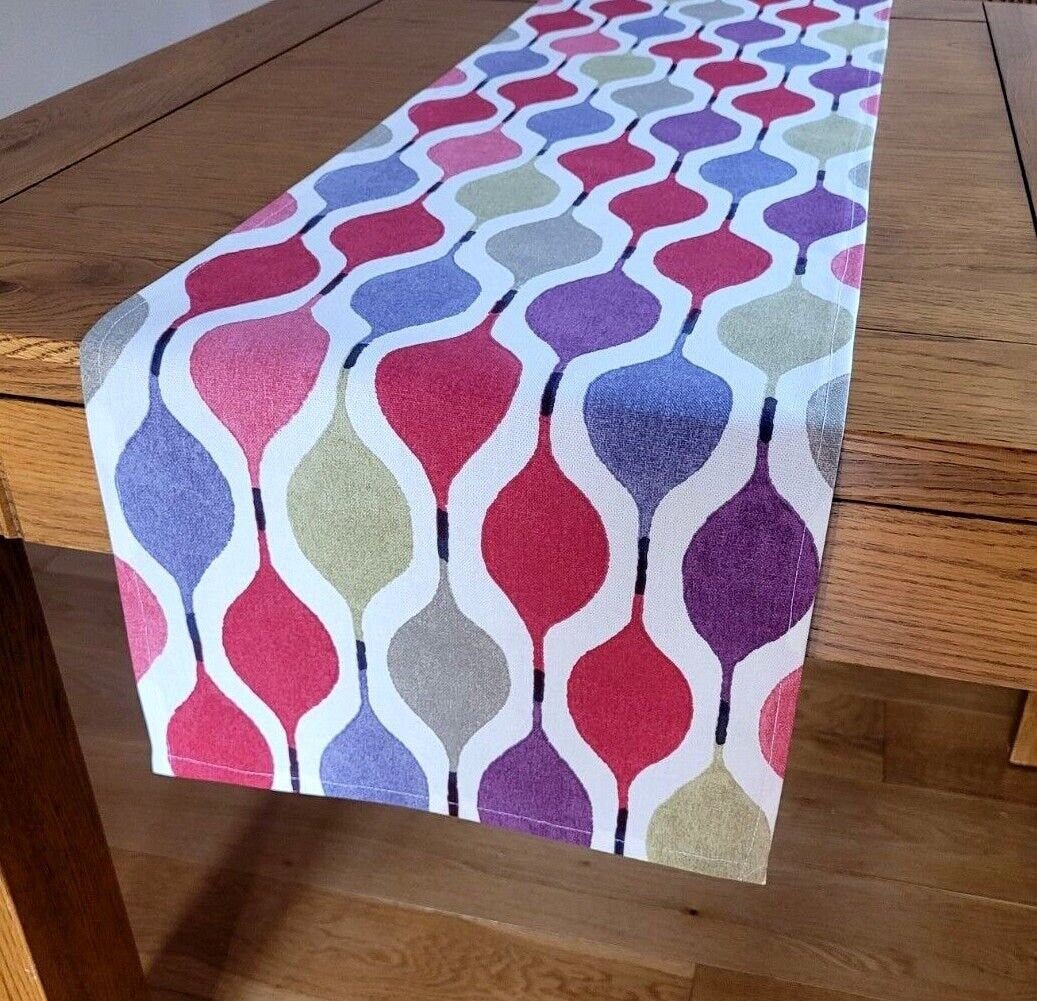 Table Runner Verve Geometric , Red Berry Table Runner , Table Runner UK 36" 48" 54" 60" 64" 72" 84" 96" 104" - CushionCoverAndDecor