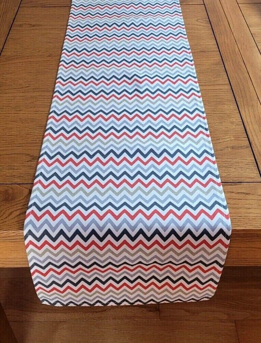 Table Runner Zig Zag Geometric Design , Amber Red Grey Black Table Runner , Table Runner UK 36" 48" 54" 60" 64" 72" 84" 96" 104" - CushionCoverAndDecor