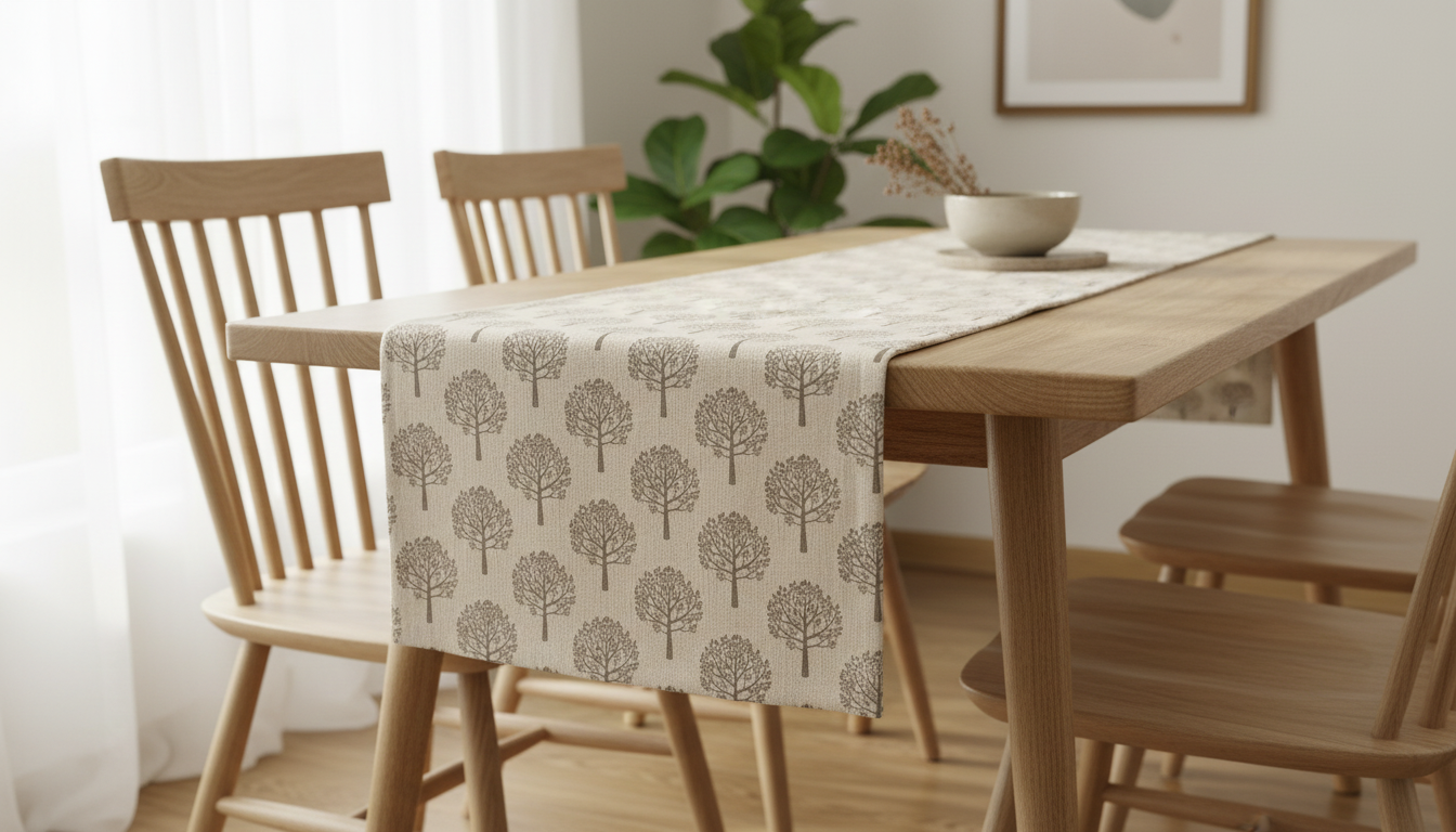 Mulberry Trees Grey Table Runner