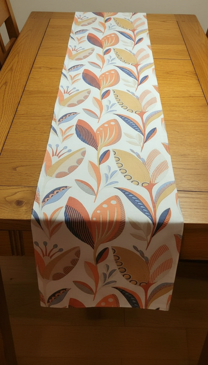 Fryetts Leon Burnt Orange Floral Table Runner