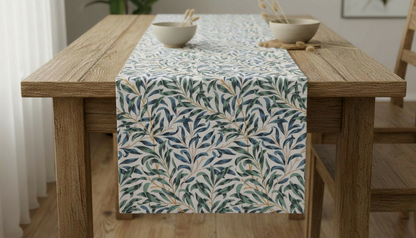 Tischläufer, Servietten mit springenden Hasen, Naturbeige-Design, Ostertischläufer, Größen: 91 cm, 122 cm, 137 cm, 152 cm, 163 cm, 183 cm, 213 cm, 244 cm, 264 cm, Handgefertigt aus 100 % Baumwolle