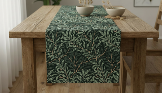 Tischläufer, Servietten mit springenden Hasen, Naturbeige-Design, Ostertischläufer, Größen: 91 cm, 122 cm, 137 cm, 152 cm, 163 cm, 183 cm, 213 cm, 244 cm, 264 cm, Handgefertigt aus 100 % Baumwolle