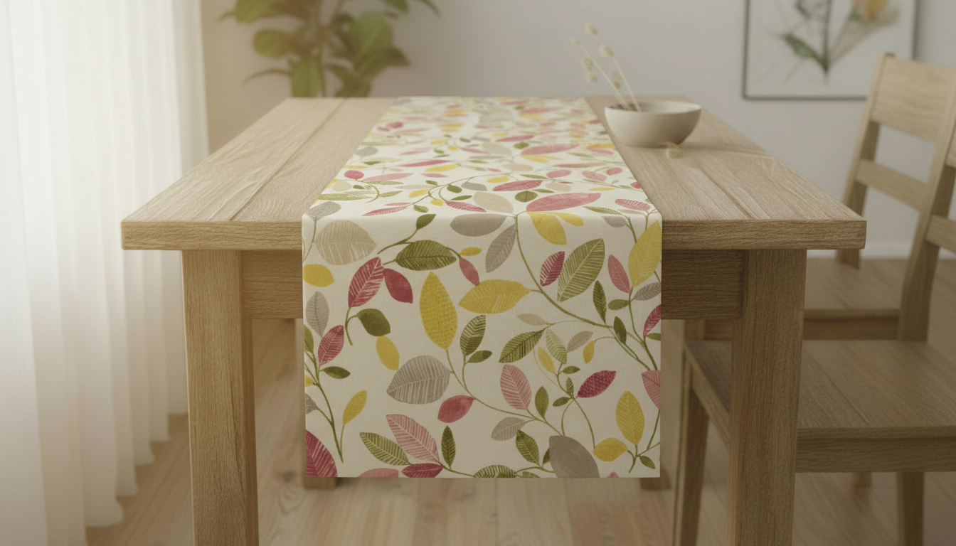 Floral Leaf Molveno Chintz Pink Table Runner