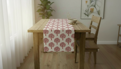 Mulberry Trees Red Table Runner