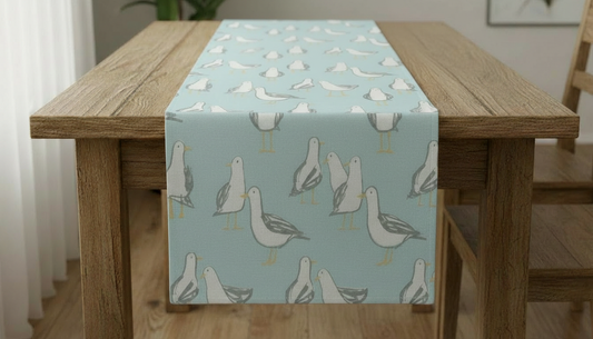 Tischläufer, Servietten mit springenden Hasen, Naturbeige-Design, Ostertischläufer, Größen: 91 cm, 122 cm, 137 cm, 152 cm, 163 cm, 183 cm, 213 cm, 244 cm, 264 cm, Handgefertigt aus 100 % Baumwolle