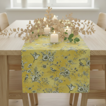 Tischläufer, Servietten mit springenden Hasen, Naturbeige-Design, Ostertischläufer, Größen: 91 cm, 122 cm, 137 cm, 152 cm, 163 cm, 183 cm, 213 cm, 244 cm, 264 cm, Handgefertigt aus 100 % Baumwolle
