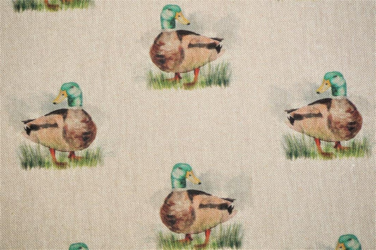 Tablecloth , Napkins Mallard Duck All Over Design , Easter Tablecloth , Cotton Rich Linen Fabric - CushionCoverAndDecor